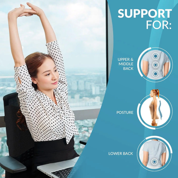 Esmlada Chair Extra Wide Seat Cushion, Lumbar Support, Adjustable Back  Brace Posture Correction & Back Support for Lumbar pain 