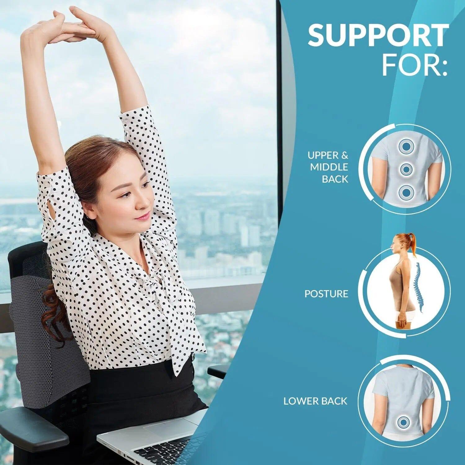 Chair with lumbar online support and posture corrector