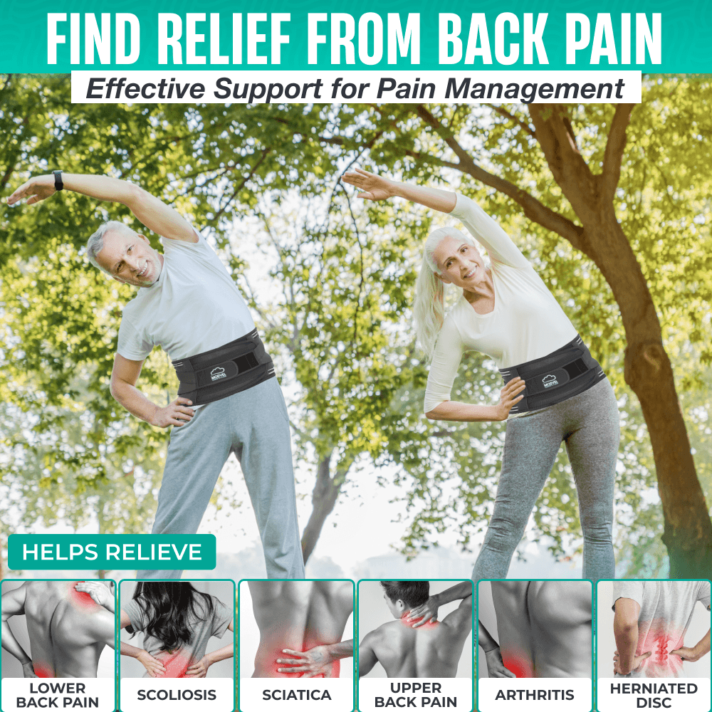 Back Brace w/ Reinforced 6-Stay Support for Relief & Mobility