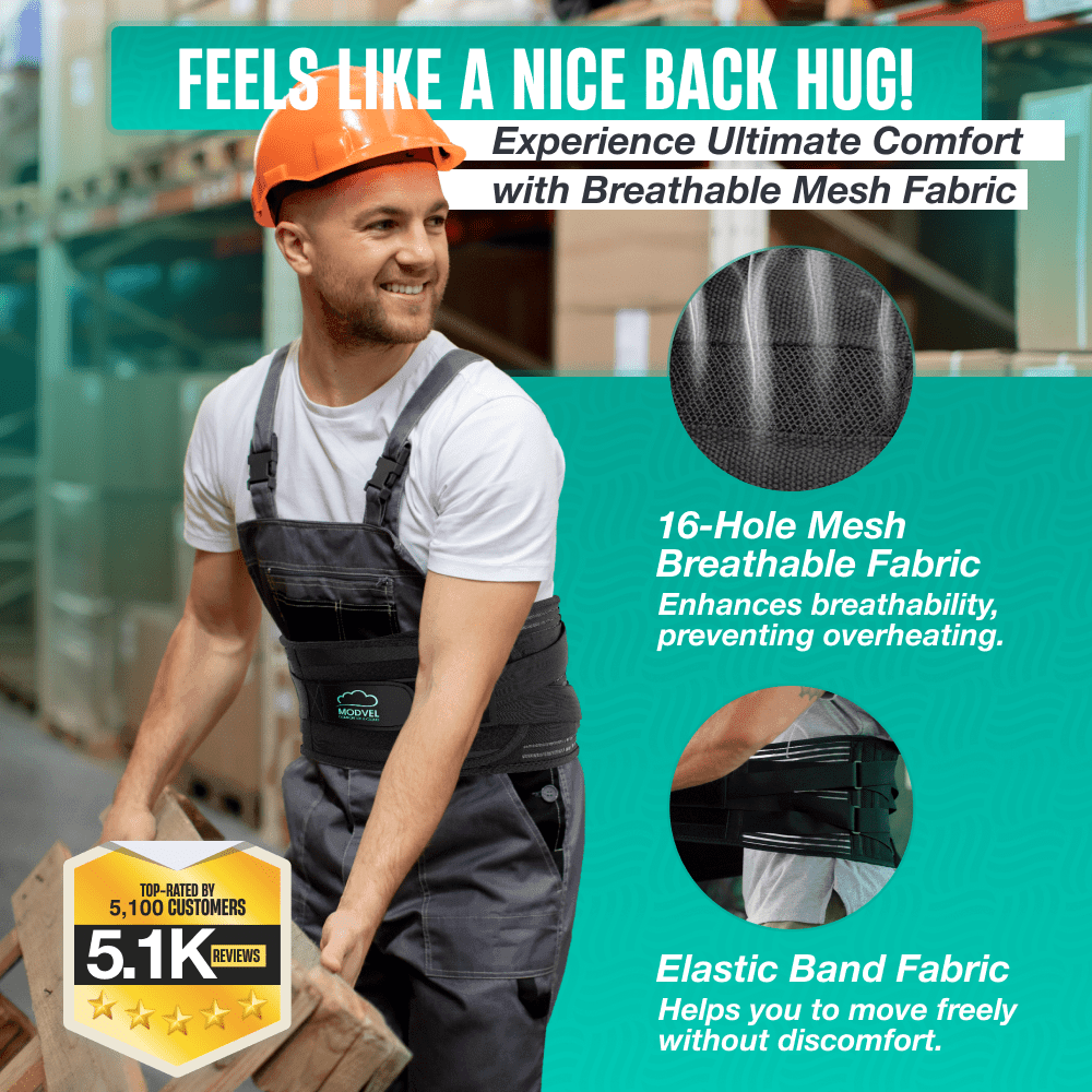 Modvel Back Brace with 6 Stays – Superior Stability and Pain Relief Modvel 