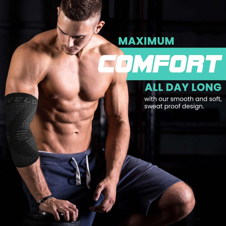 Elbow Compression Sleeves (2-Pack) – Daily Relief for Joint Pain & Strain