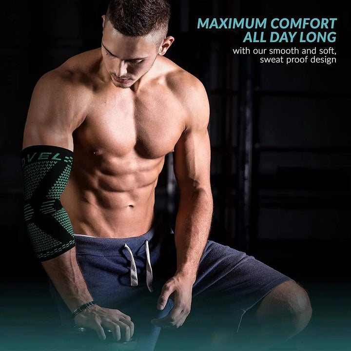 Elbow Compression Sleeves (2-Pack) – Daily Relief for Joint Pain & Strain