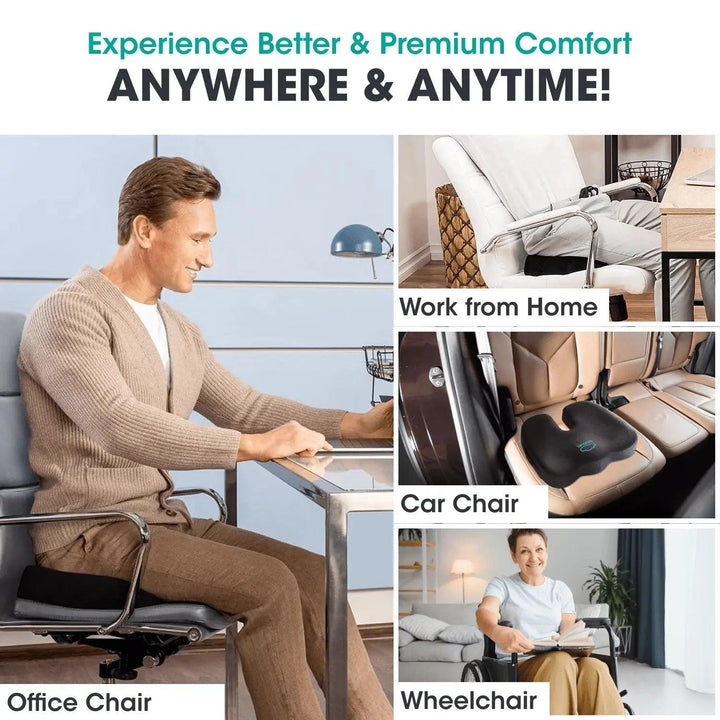 MODVEL Gel Enhanced Seat Cushion Memory Foam Pillow for Office Chair