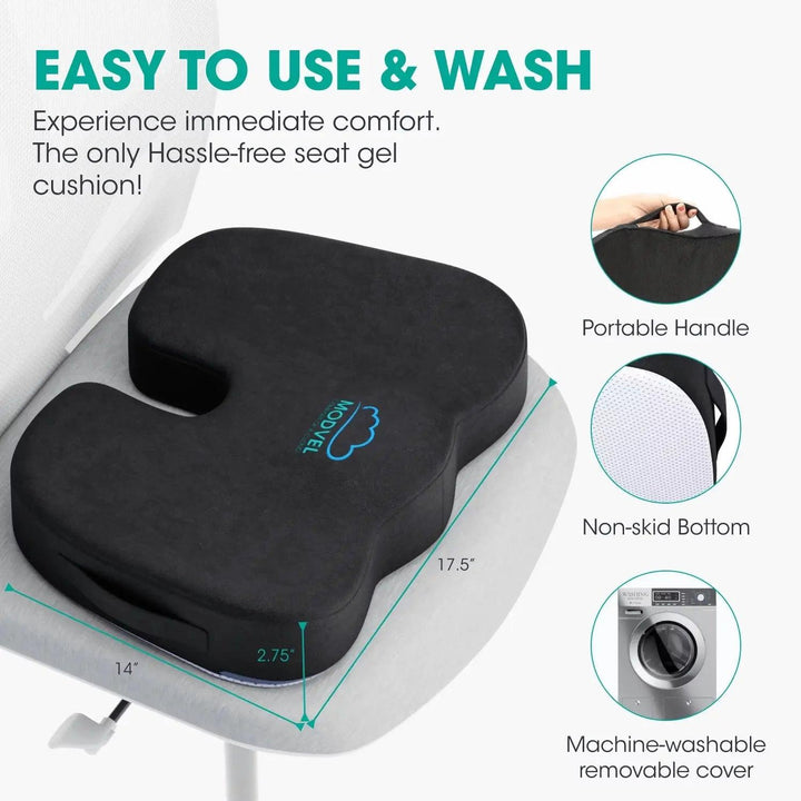 Gel-Enhanced Memory Foam Ergonomic Seat Cushion by Node