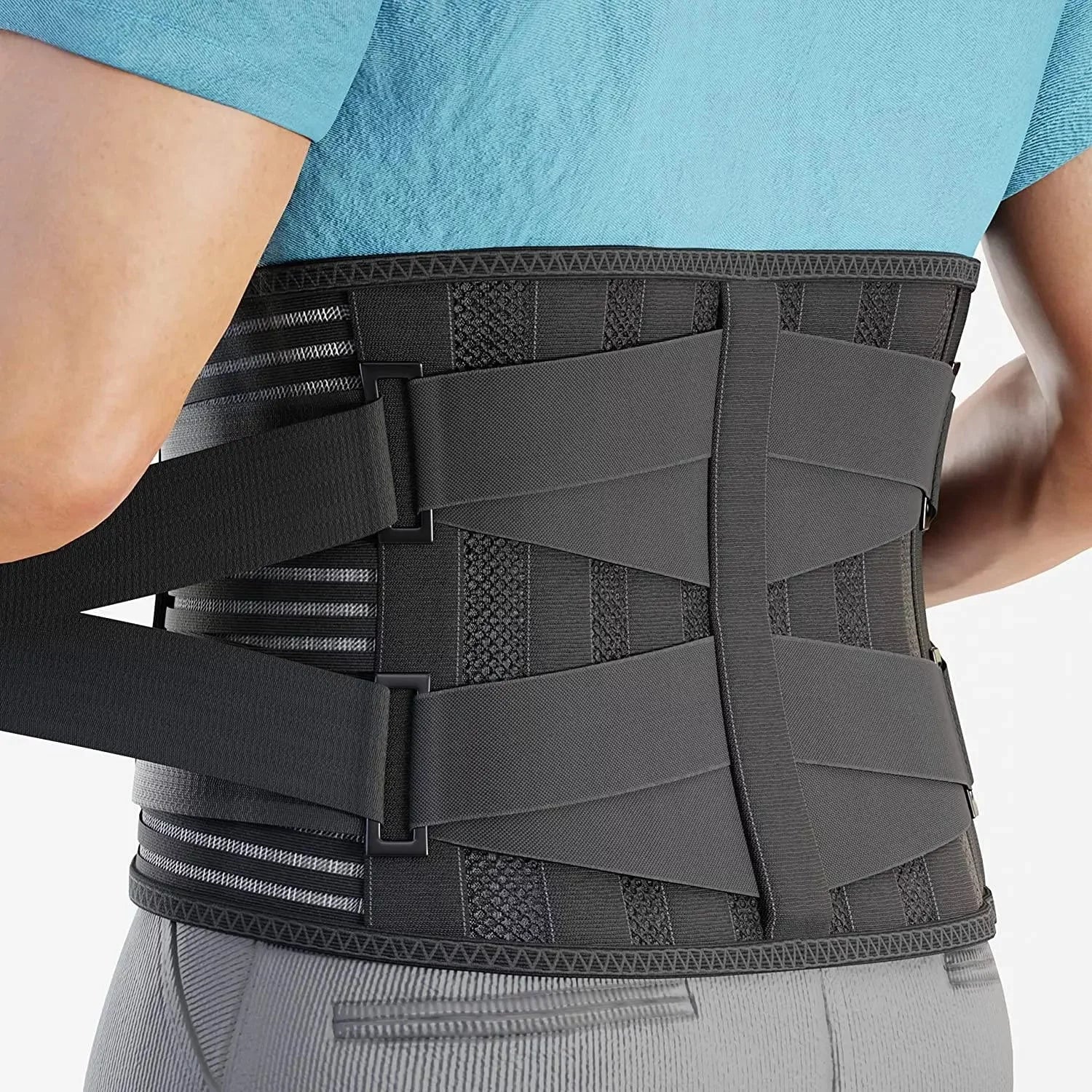 MODVEL Lower Back Brace with 6 Stays | Lower Back Pain Relief | Lumbar ...
