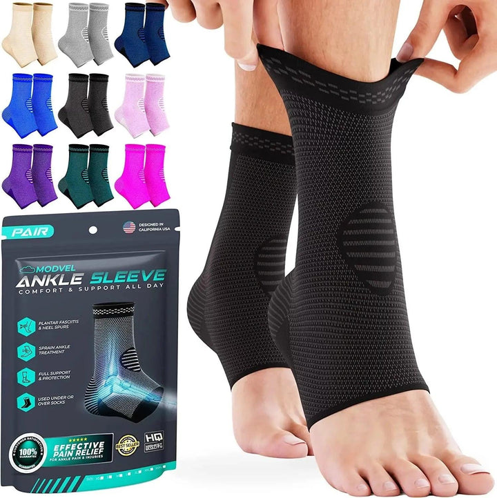 Modvel Ankle Brace | Ankle Support Sleeves for Pain relief, Stability, Injury Prevention and Recovery