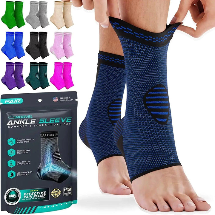 Modvel Ankle Brace | Ankle Support Sleeves for Pain relief, Stability, Injury Prevention and Recovery