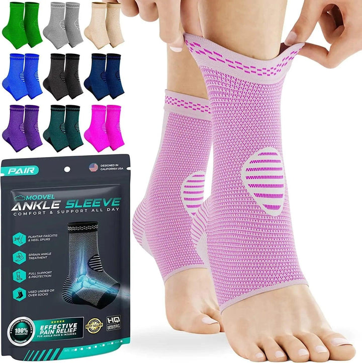 Modvel Ankle Brace | Ankle Support Sleeves for Pain relief, Stability, Injury Prevention and Recovery