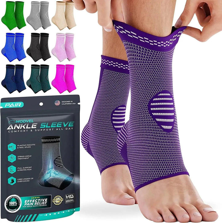 Modvel Ankle Brace | Ankle Support Sleeves for Pain relief, Stability, Injury Prevention and Recovery