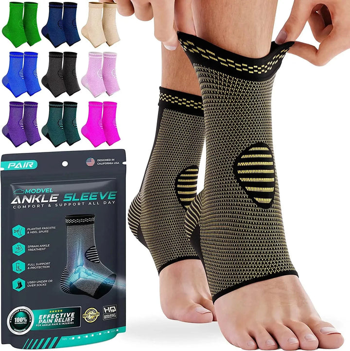 Modvel Ankle Brace | Ankle Support Sleeves for Pain relief, Stability, Injury Prevention and Recovery