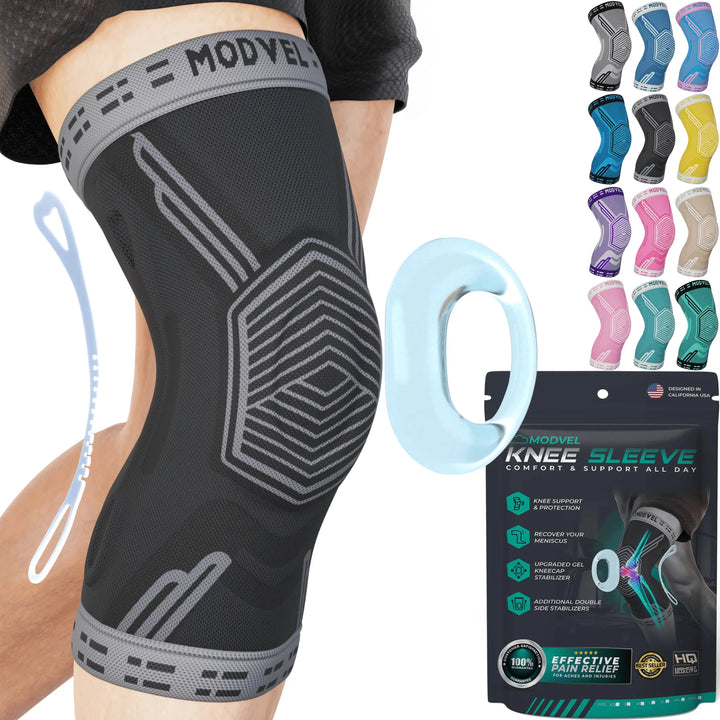 Modvel Knee Brace for Knee Pain Relief, Joint Stability and Recovery | Knee Sleeves with Patella Gel and Side Support