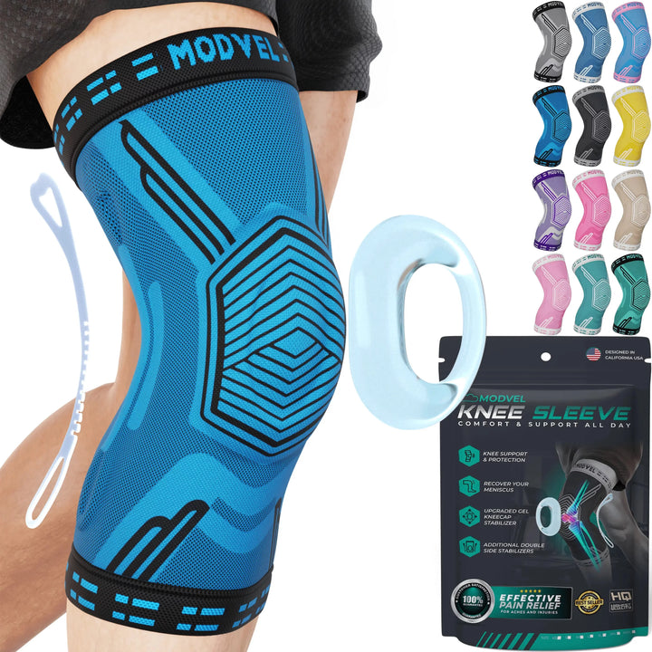 Modvel Knee Brace for Knee Pain Relief, Joint Stability and Recovery | Knee Sleeves with Patella Gel and Side Support