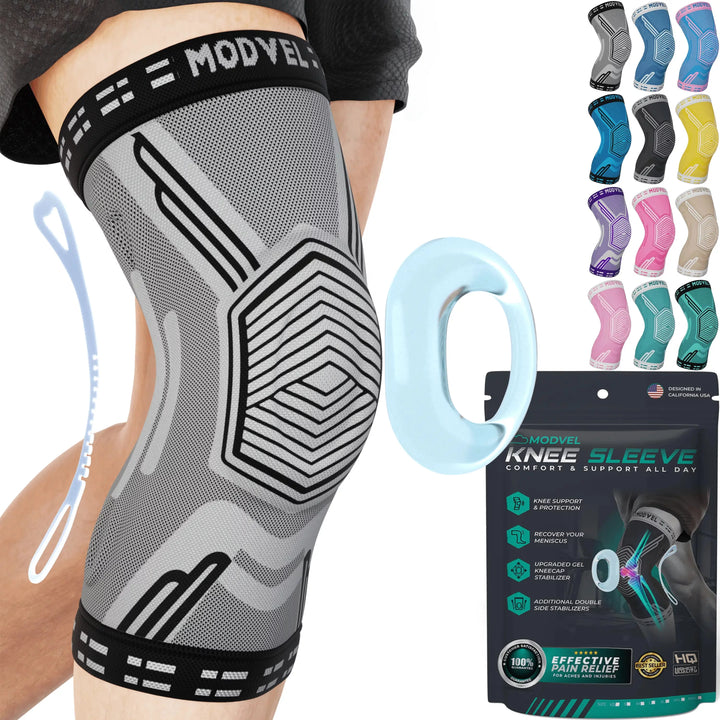 Modvel Knee Brace for Knee Pain Relief, Joint Stability and Recovery | Knee Sleeves with Patella Gel and Side Support