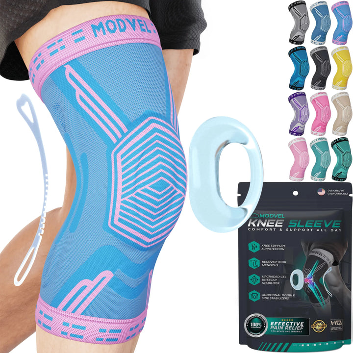 Modvel Knee Brace for Knee Pain Relief, Joint Stability and Recovery | Knee Sleeves with Patella Gel and Side Support