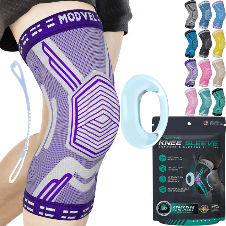 Modvel Knee Brace for Knee Pain Relief, Joint Stability and Recovery | Knee Sleeves with Patella Gel and Side Support