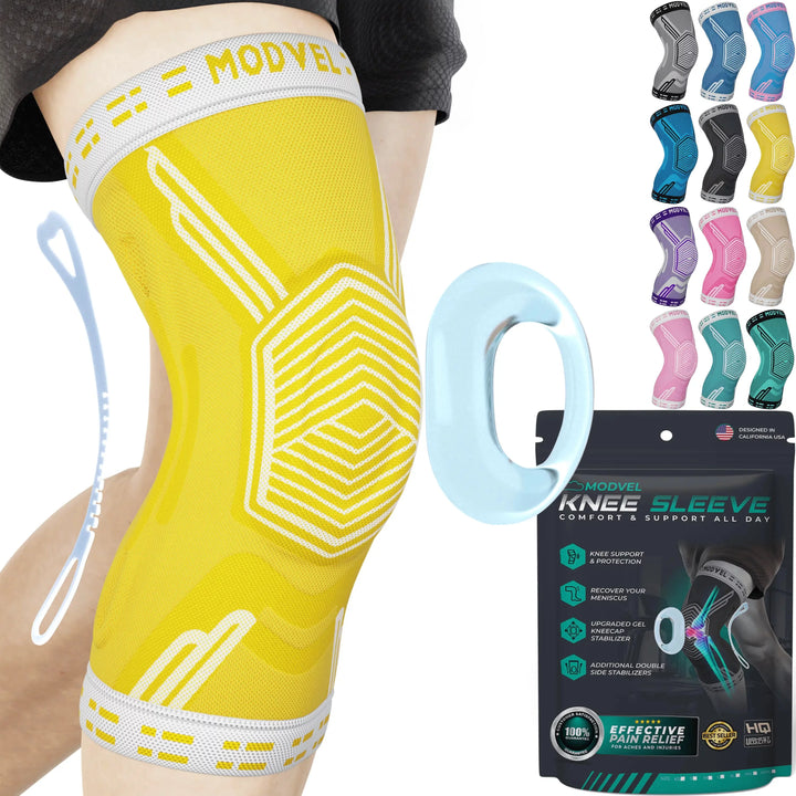 Modvel Knee Brace for Knee Pain Relief, Joint Stability and Recovery | Knee Sleeves with Patella Gel and Side Support